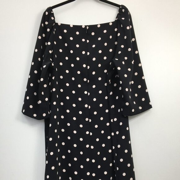 Ann Taylor Black and White Polka Dot Long Sleeve Square Neckline Dress Size 18T - Picture 5 of 8